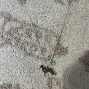 Silver Necklace with Dog and Paw Charms